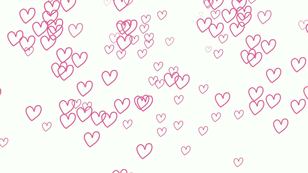Simbolo d'amore a forma di cuore colorato magenta rosa, animazione cartone animato 4k su sfondo bianco.
