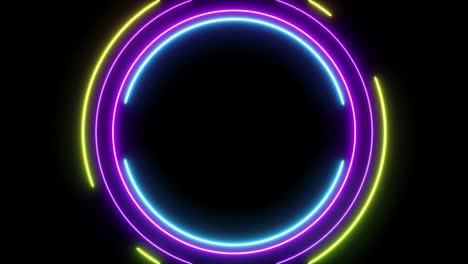 marco de neón de luz abstracta en fondo negro. espectáculo de láser animación en bucle. video 4k
