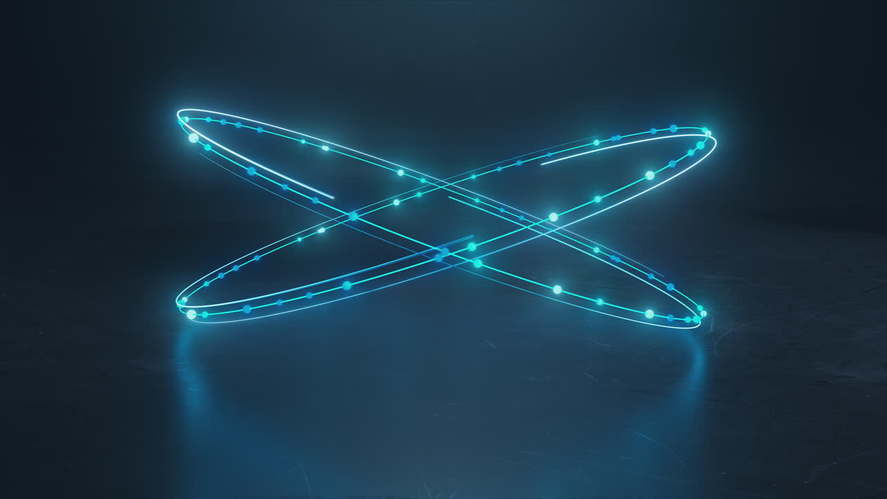 반사 바닥의 네온 도를 따라 날아다니고 박이는 순환