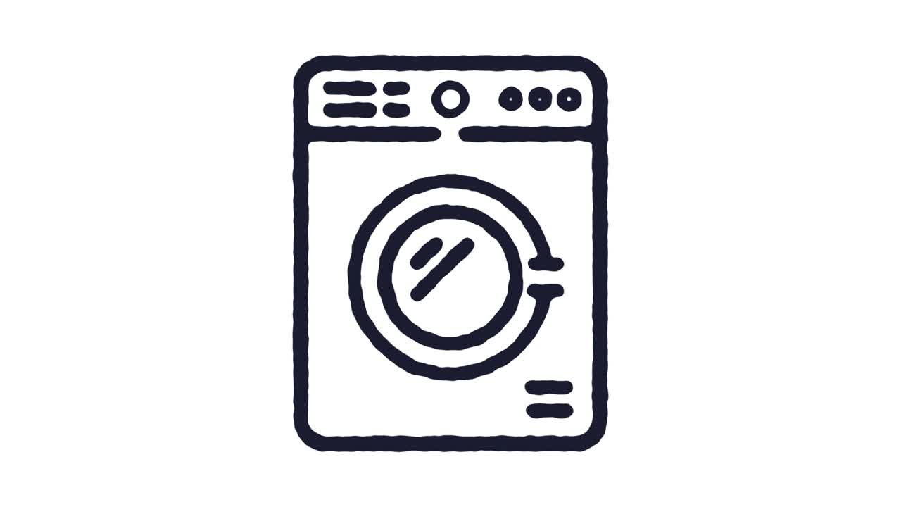 Wash Laundry Icon Animation Footage & Alpha Channel