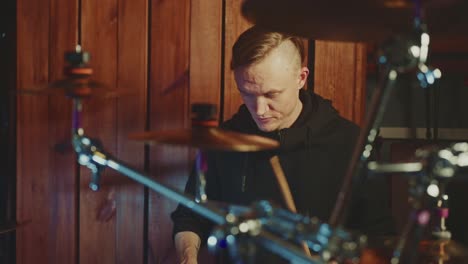 drummer in a recording studio