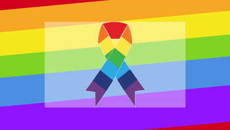 animación de la cinta del arco iris sobre las rayas del arco iris