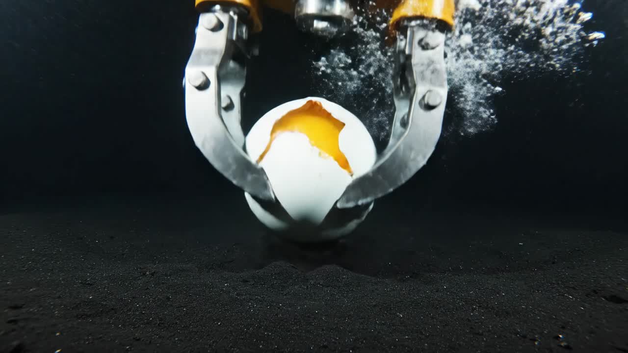 Robotic Claw Crushing Egg Under High Underwater Pressure