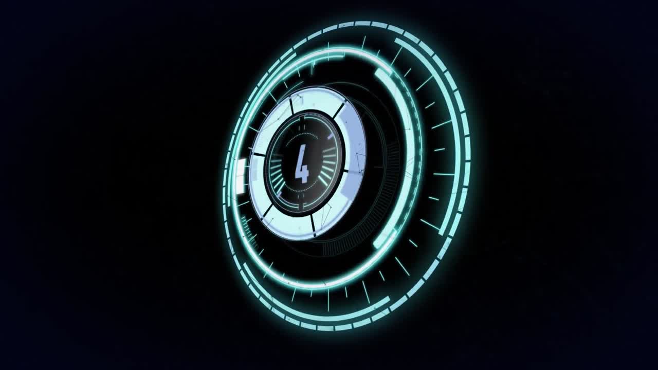 Animation of combination safe lock turning on black background