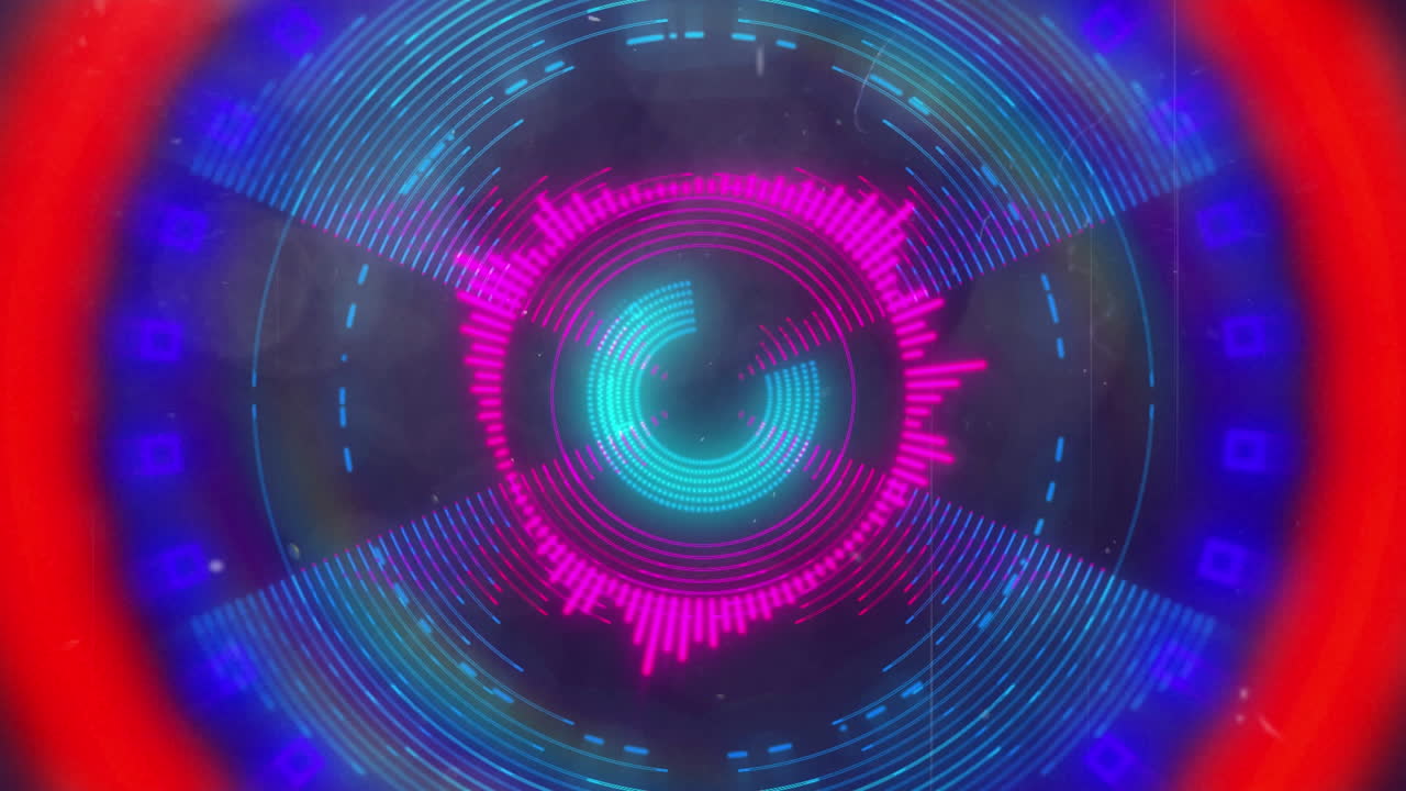 animación de interferencia sobre el escaneo de alcance en fondo negro