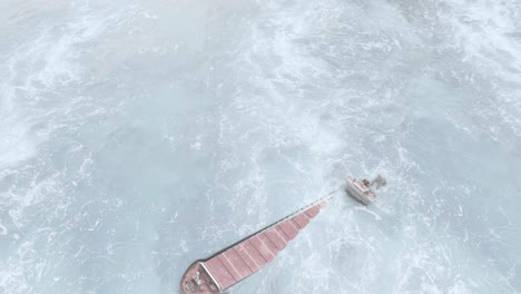 shipwreck in a frozen ocean