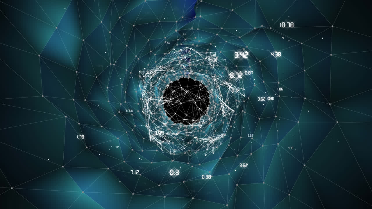 Animation of digital screen with connections and numbers