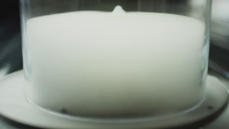 un vaso se levanta de una cuña de limón cubierta de humo
