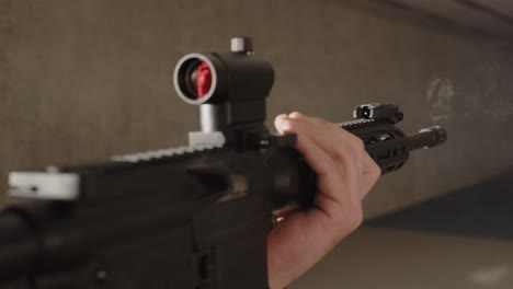 ar 15 assault rifle firing multiple shots on shooting range