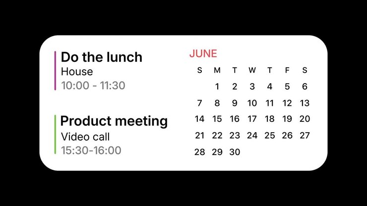 Calendario di giugno con eventi e riunioni programmati