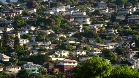 Casas-En-La-Ladera-De-Honolulu,-Hawaii