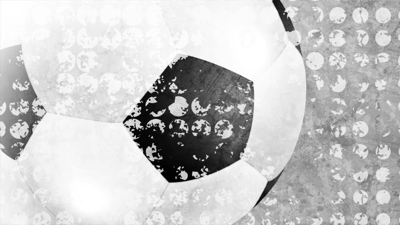 Sfondo animato grunge grigio-bianco a tema calcistico con pallone da calcio