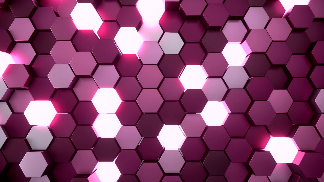 grilla hexagonal en 4k y animación en 3d