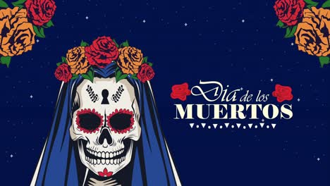 dia de los muertos lettering with katrina