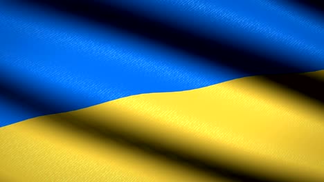 bandera de ucrania agitando fondo textil con textura. animación de bucle sin costuras. pantalla completa. movimiento lento. video 4k