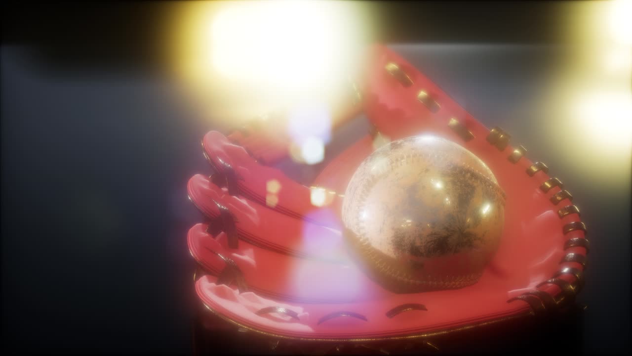 어두운 배경에 야구와 손잡이