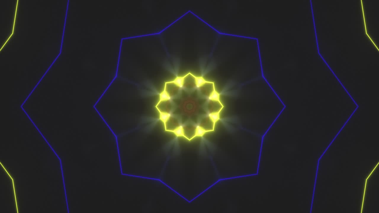 patrón de caleidoscopio de neón abstracto