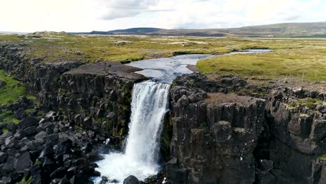 oxararfoss waterfall slow fall