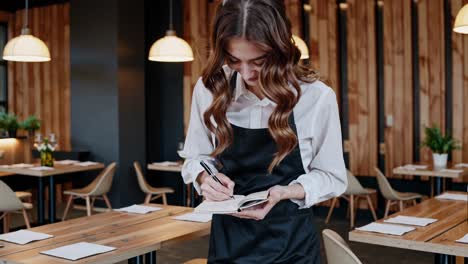 restaurant waitress taking order