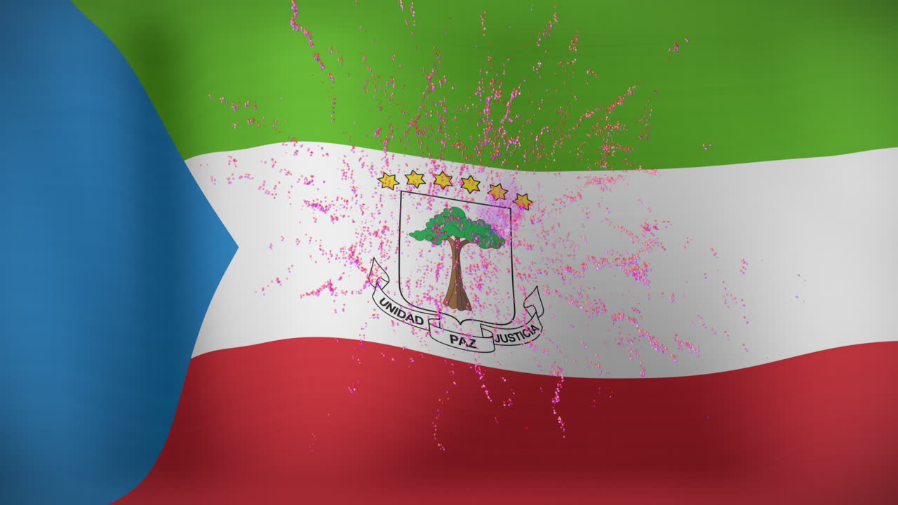 적도 기니의  ⁇ 발 위에서 불꽃놀이의 애니메이션