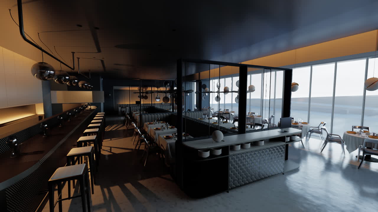 현대적인 레스토랑 인테리어 디자인