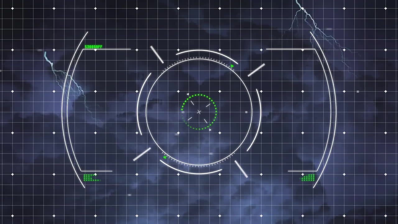 파란색 배경에서 디지털 데이터 처리 및 범위의 애니메이션