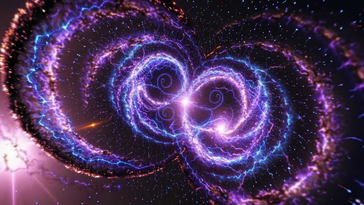 Kosmisk hvirvelvideo med en dynamisk, spiralformet galakseeffekt