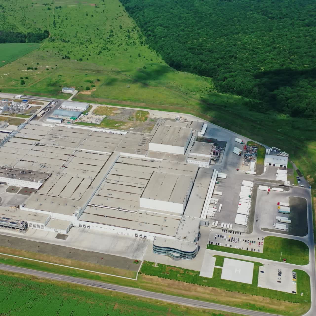 Aerial view of industrial zone