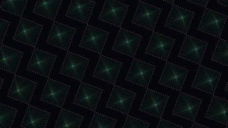 neon neliöt geometrinen kuvio pisteillä tummassa gradientissa