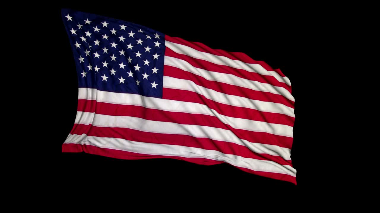 la bandera de los estados unidos está ondeando lentamente.