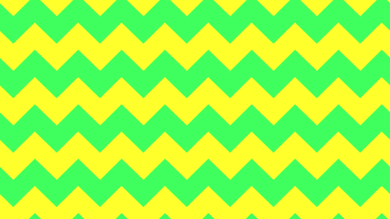 línea de onda geométrica de movimiento bucle de fondo verde y amarillo