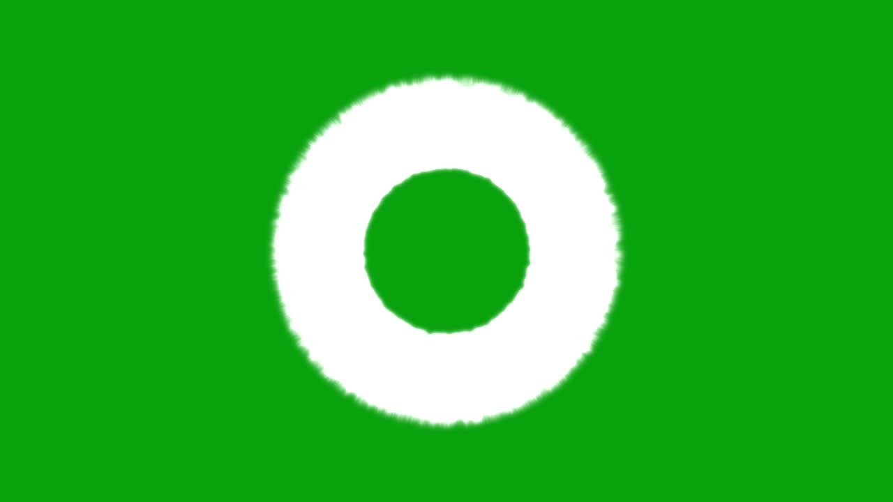 gráficos de movimiento de anillo brillante con fondo de pantalla verde