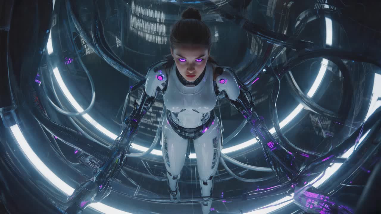 미래의 사이보그 여성