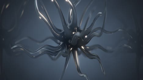 black science fiction microorganism seamless loop 3d render animation