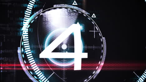 Countdown from ten to one in technology style