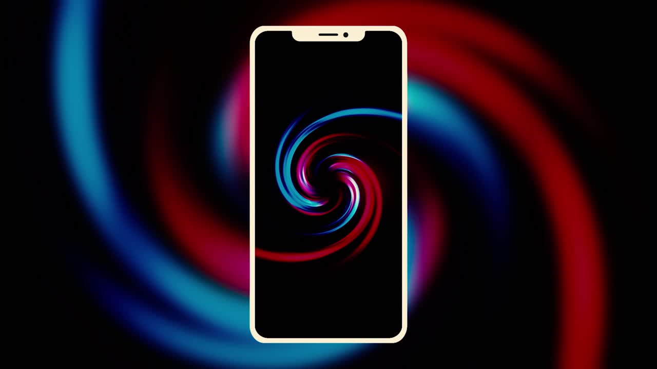 Sfondo a spirale astratta su uno schermo di smartphone