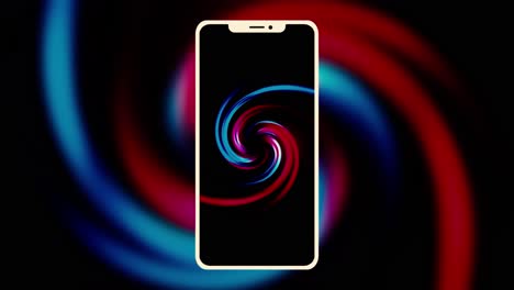 abstract spiral wallpaper on a smartphone screen