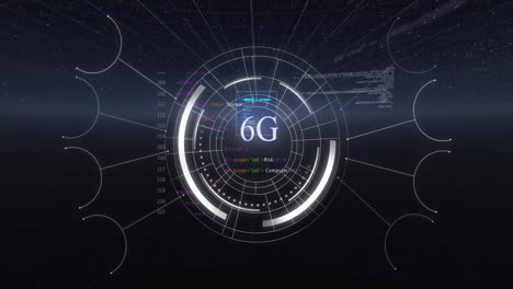 6g concept and computing animation with futuristic digital interface