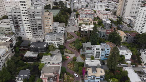 Aerial-footage-of-Lombard-Street-in-San-Francisco