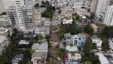 aerial footage of lombard street in san francisco