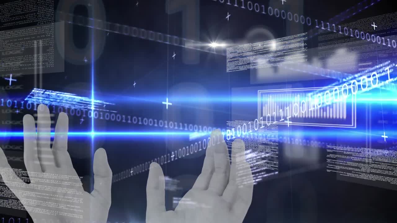 데이터 처리 및 바이너리 코딩의  ⁇ 드 오버 애니메이션