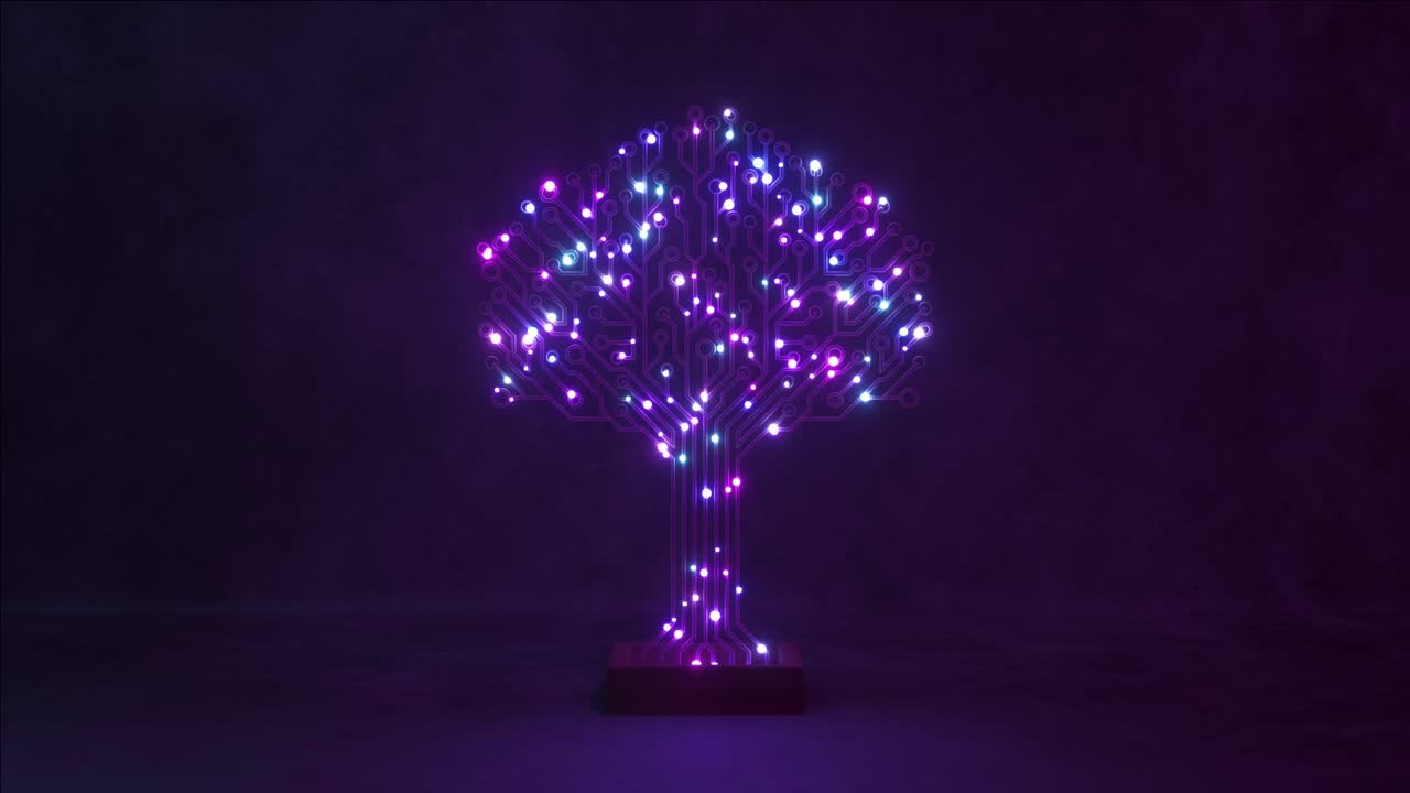 Glowing Circuit Board Tree
