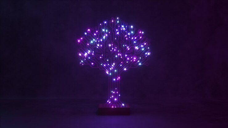 Glowing Circuit Board Tree