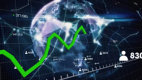 animation of data processing over globe