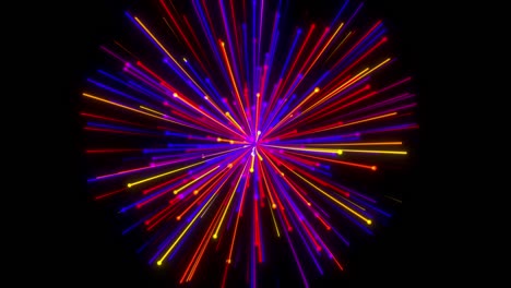 explosión de fuegos artificiales de partículas lineales