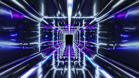 el túnel futurista azul púrpura de neón