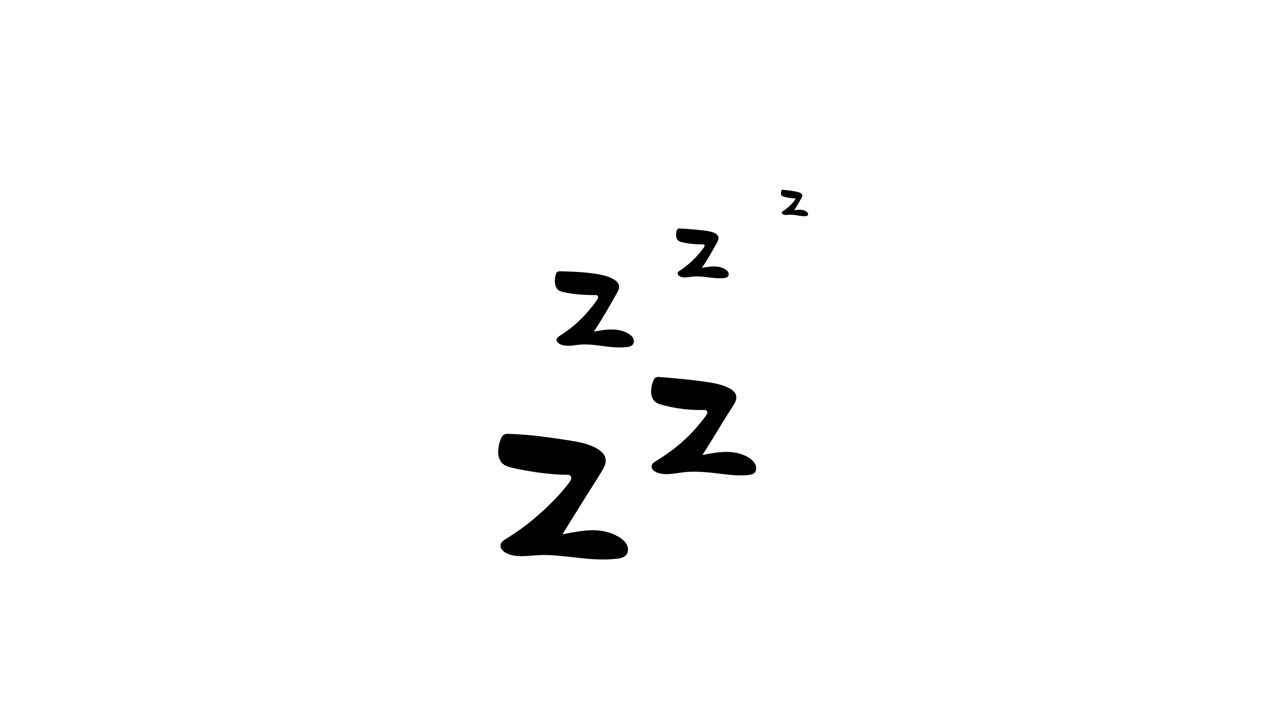 Animerede Zzz-bogstaver, der symboliserer søvn og snorken