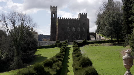 italian castle in a picturesque garden