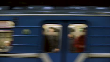 subway train in motion