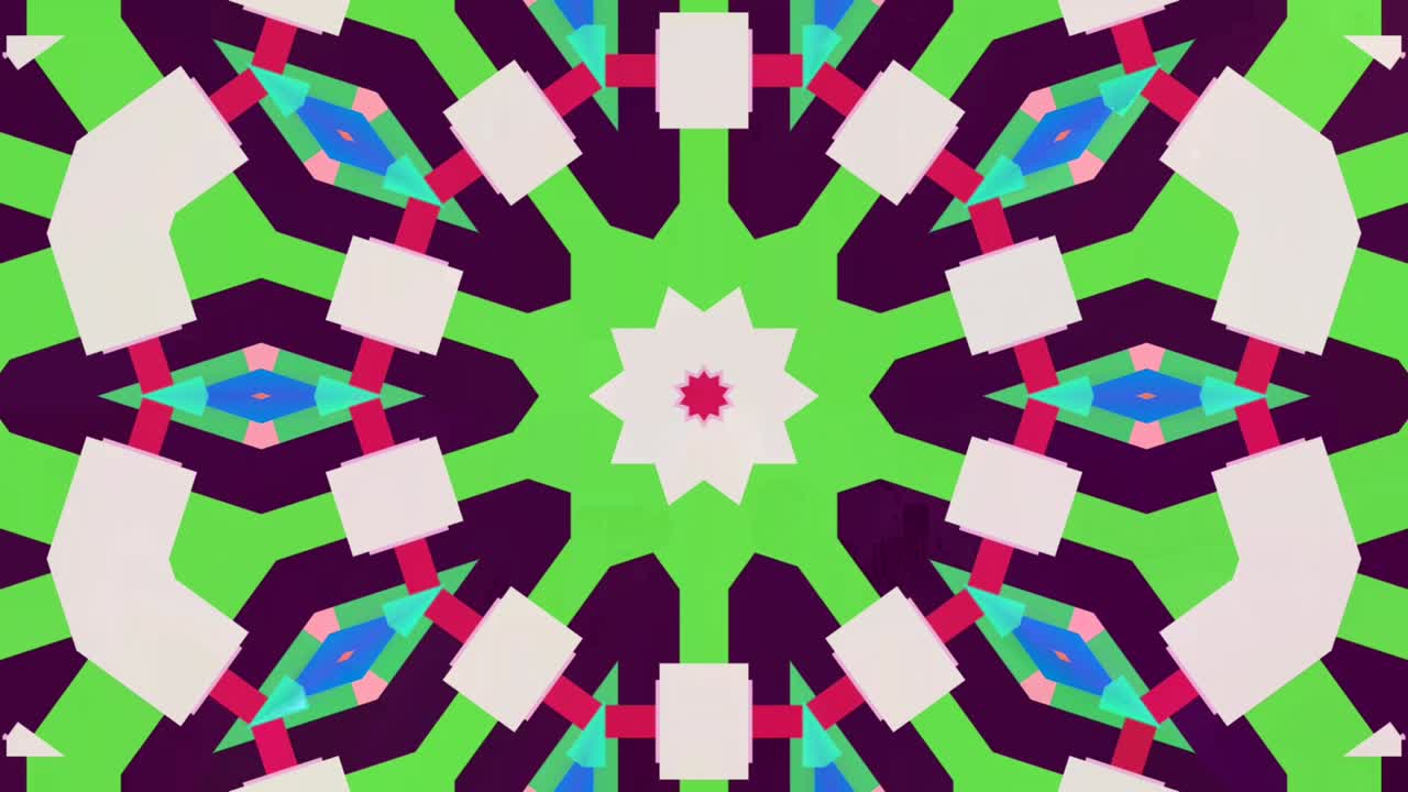 Padrões sequenciais de caleidoscópio abstrato